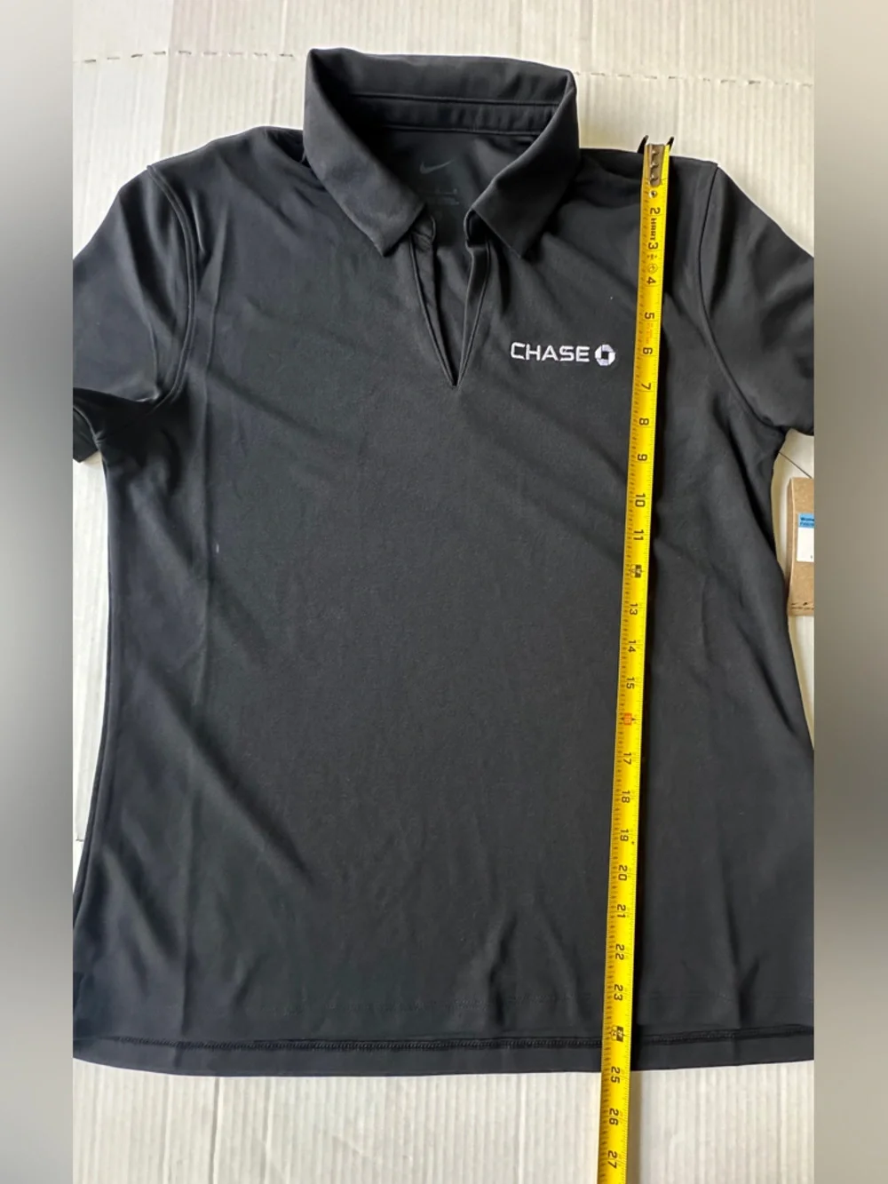 NWT Nike Golf Womens‎ Small Polo Shirt V-Neck Chase logo FV5510-010 Blk Black